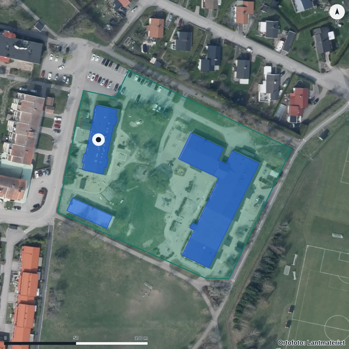 Flygbild över Kinnekulle, ortofoto från Lantmäteriet