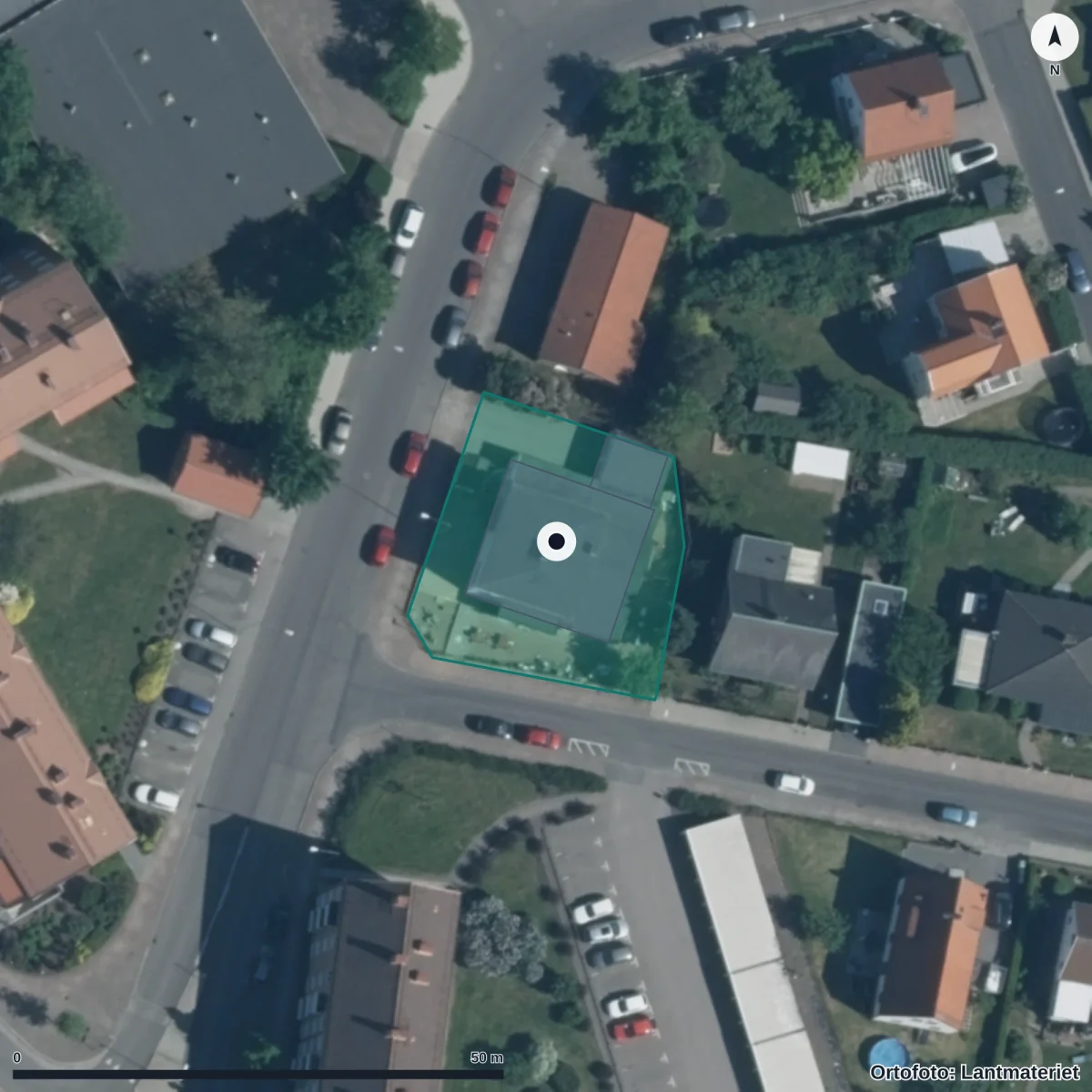 Aerial view of Vasalunds Förskola, orthophoto from Lantmäteriet