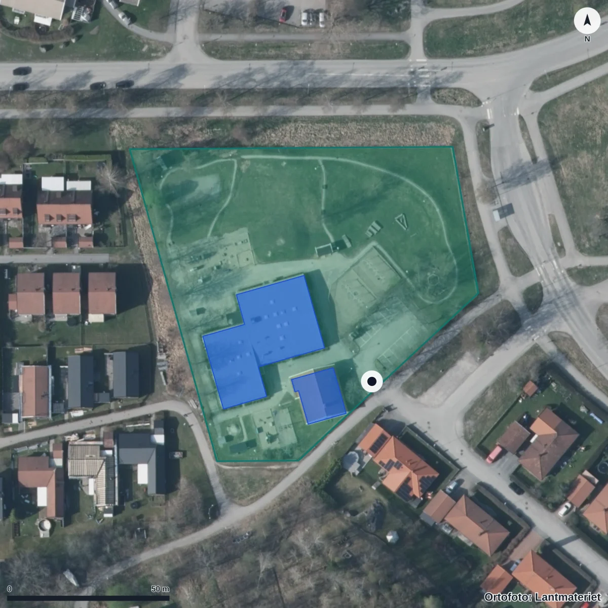 Flygbild över Skogsbrynet, ortofoto från Lantmäteriet