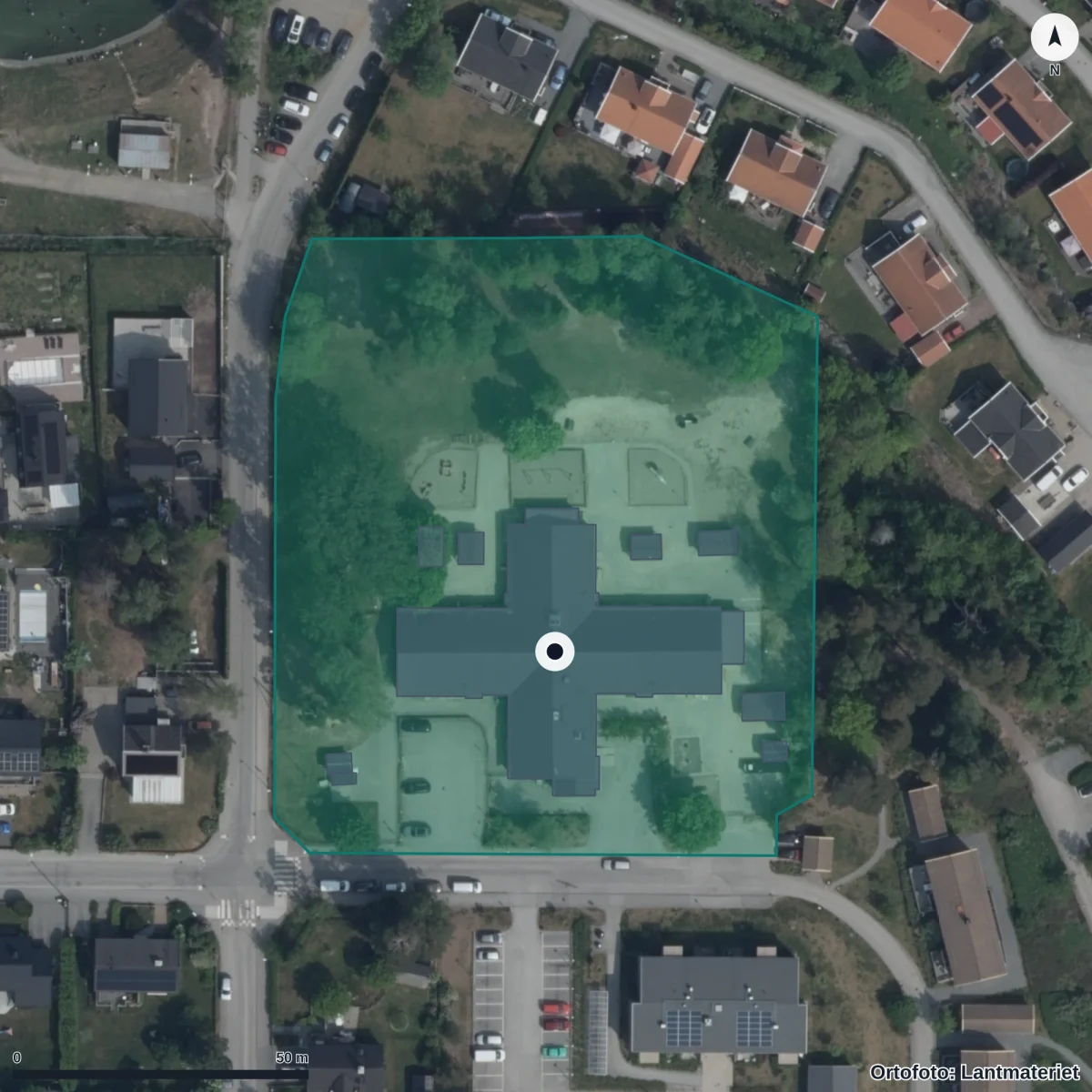 Flygbild över Skeppet, ortofoto från Lantmäteriet