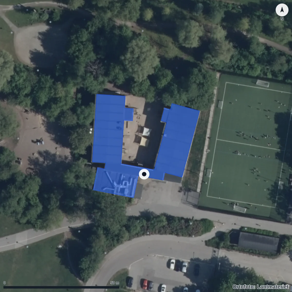 Flygbild över Dimslöjan, ortofoto från Lantmäteriet
