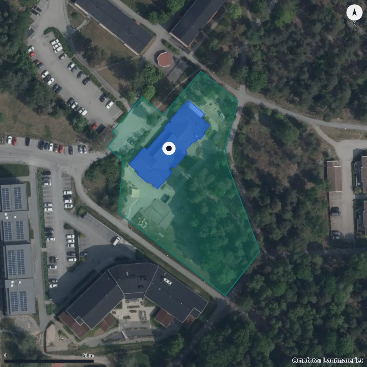 Flygbild över Orren/pysslingen, ortofoto från Lantmäteriet