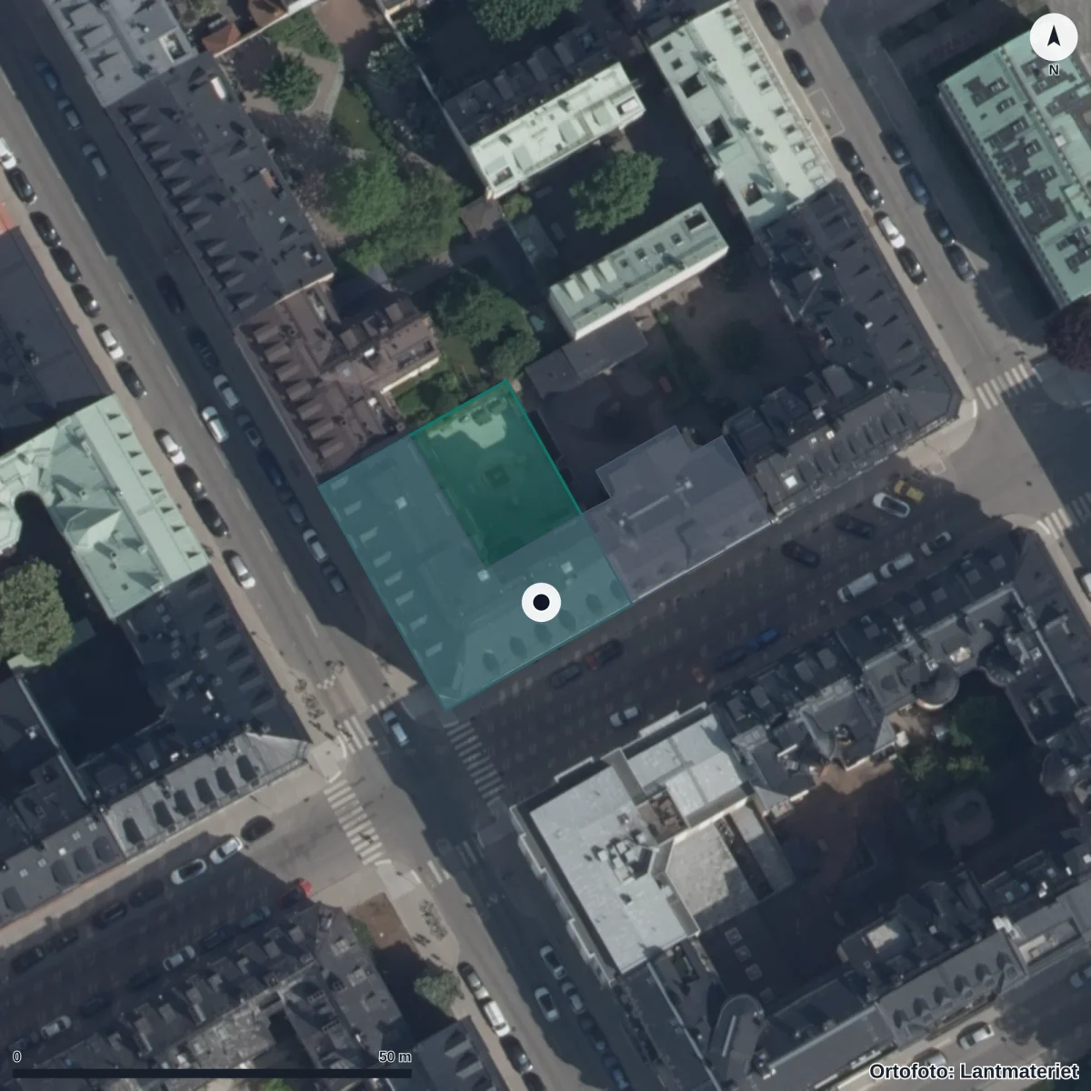 Flygbild över Förskolan Stjärnhuset, ortofoto från Lantmäteriet