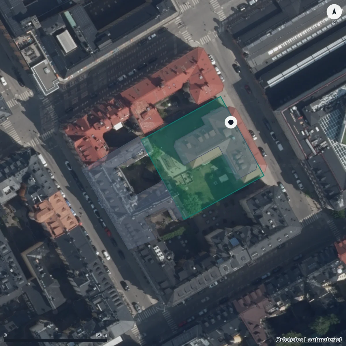 Flygbild över Förskolan Tule, ortofoto från Lantmäteriet
