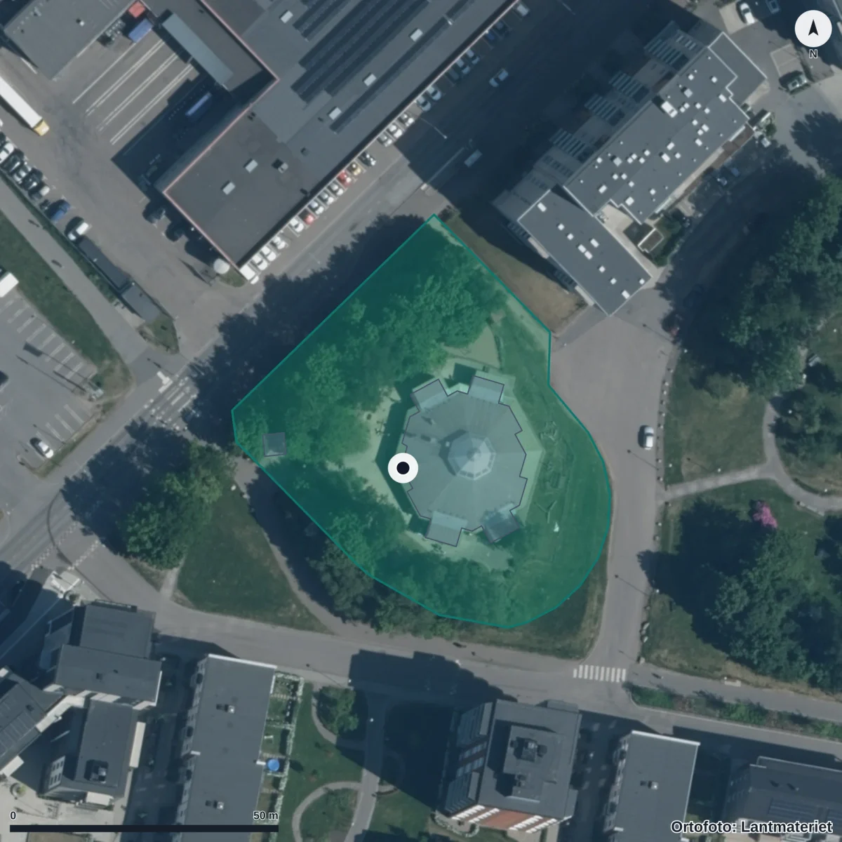 Flygbild över Opalen, ortofoto från Lantmäteriet