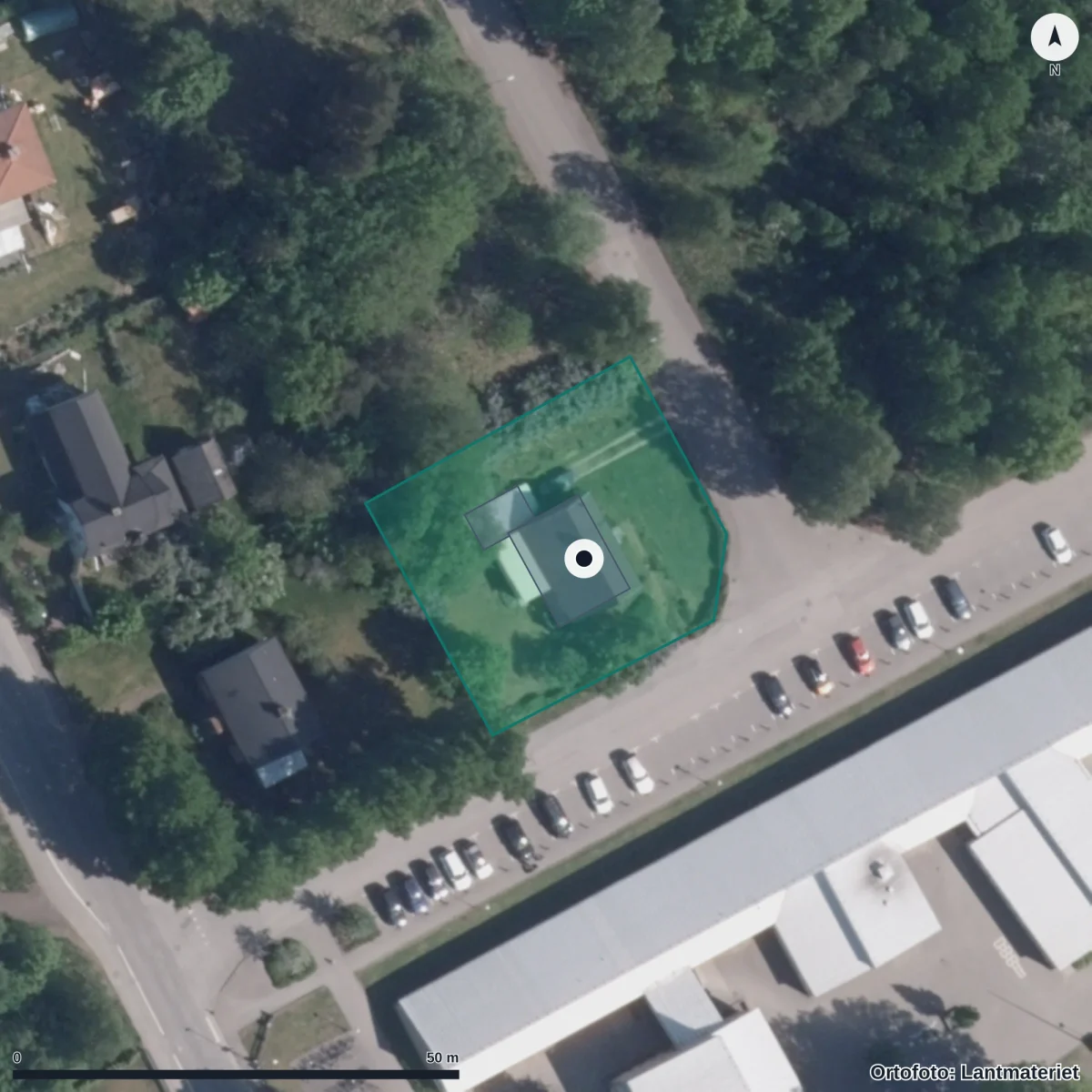 Flygbild över Stenröset, ortofoto från Lantmäteriet