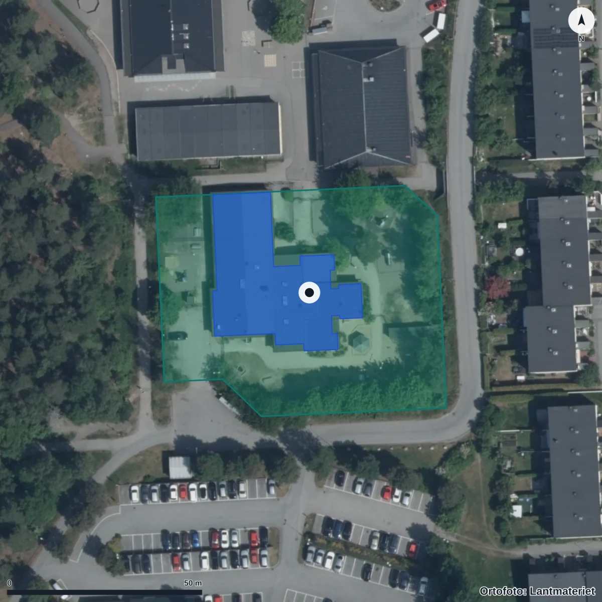 Flygbild över Lillsjö, ortofoto från Lantmäteriet