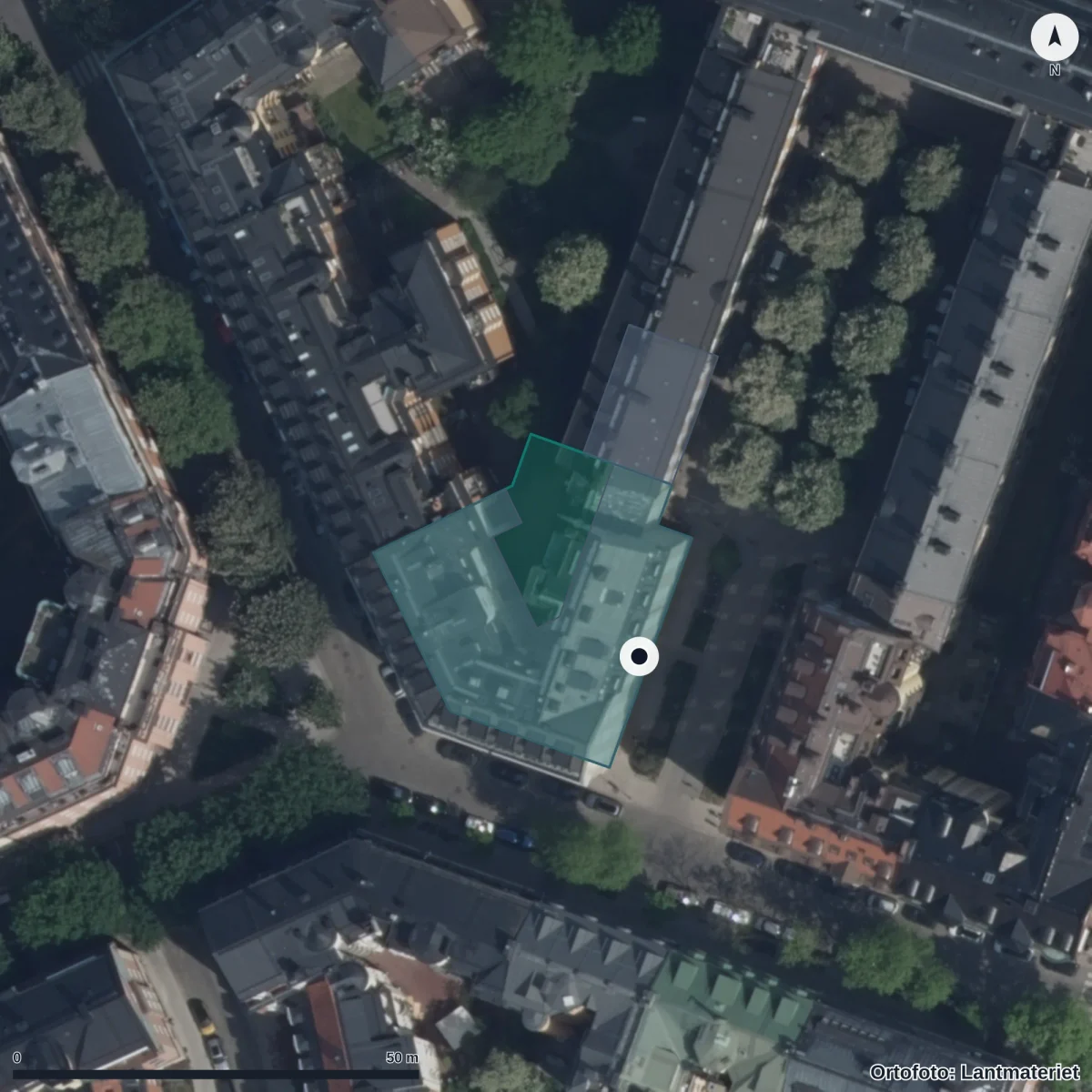 Flygbild över Förskolan Breiten, ortofoto från Lantmäteriet