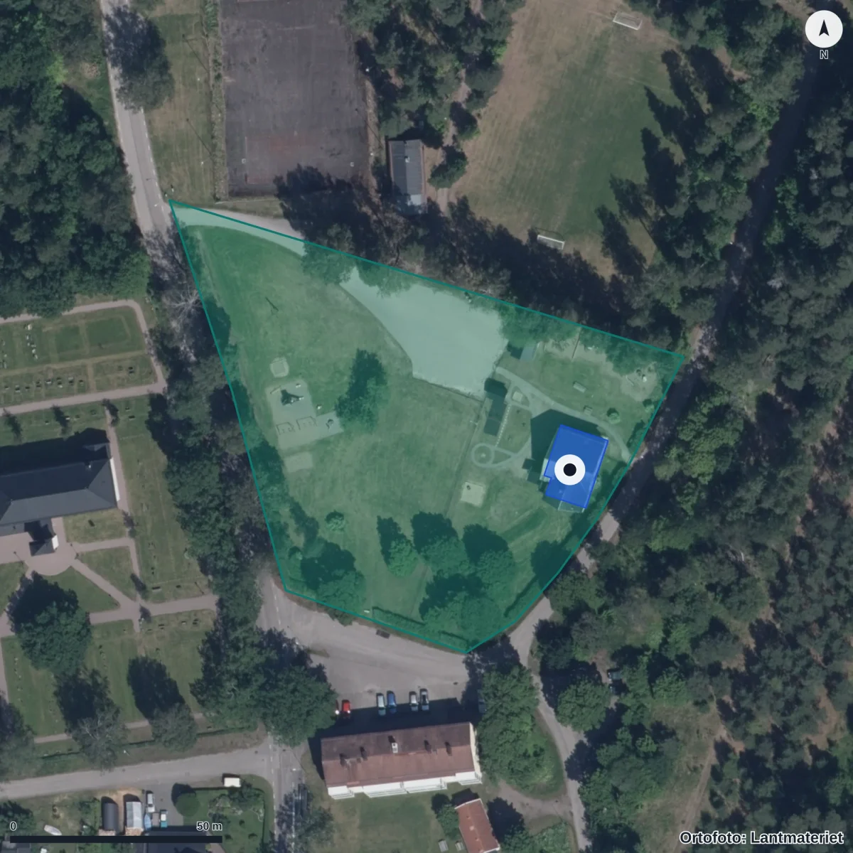 Flygbild över Marma, ortofoto från Lantmäteriet
