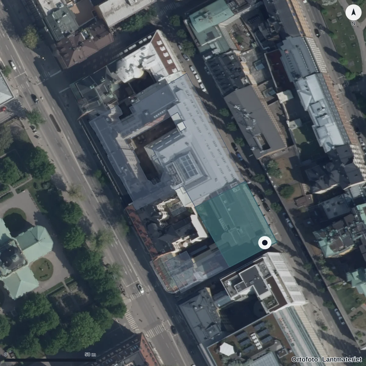 Flygbild över Kråkbrinken Förskola, ortofoto från Lantmäteriet