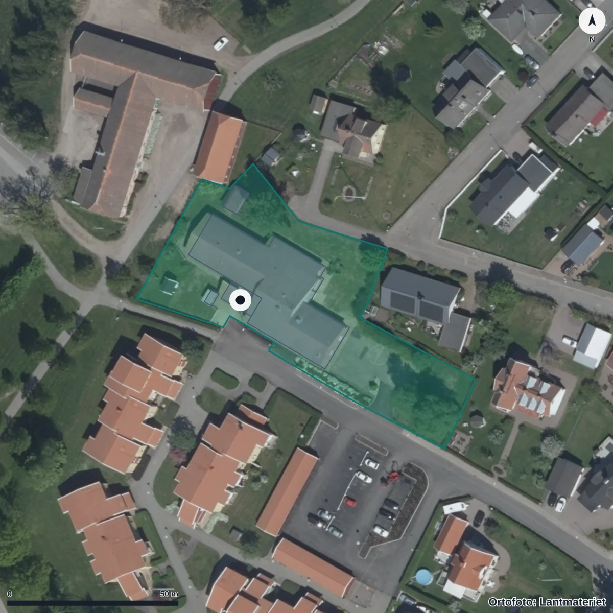 Flygbild över Fågelboet, ortofoto från Lantmäteriet