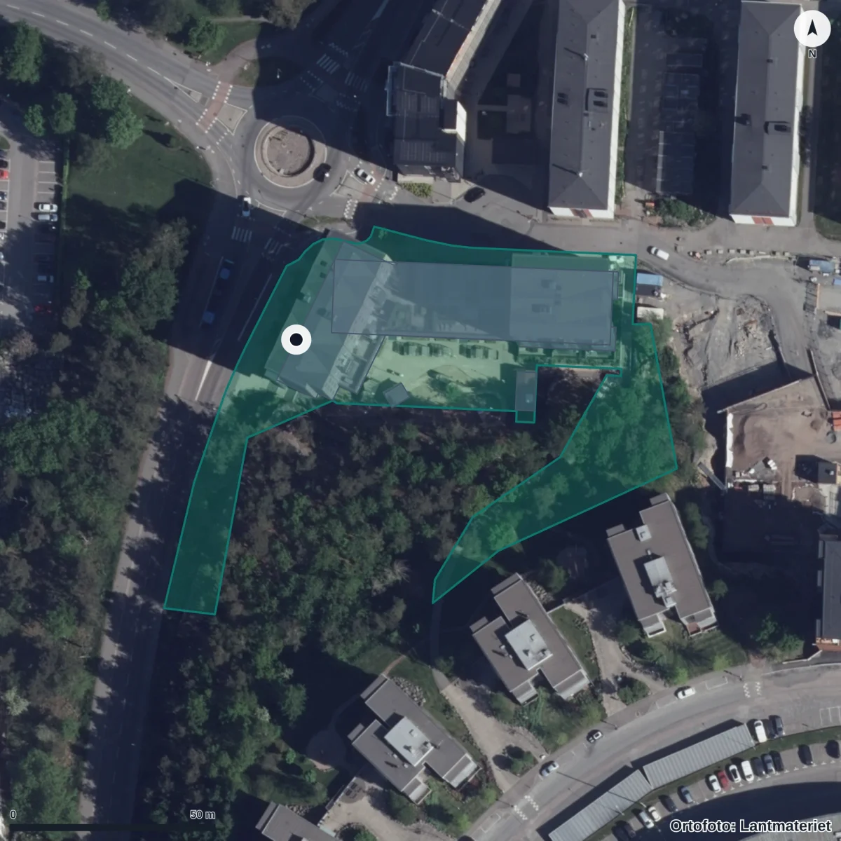 Flygbild över Smörslätten 1 Förskola, ortofoto från Lantmäteriet