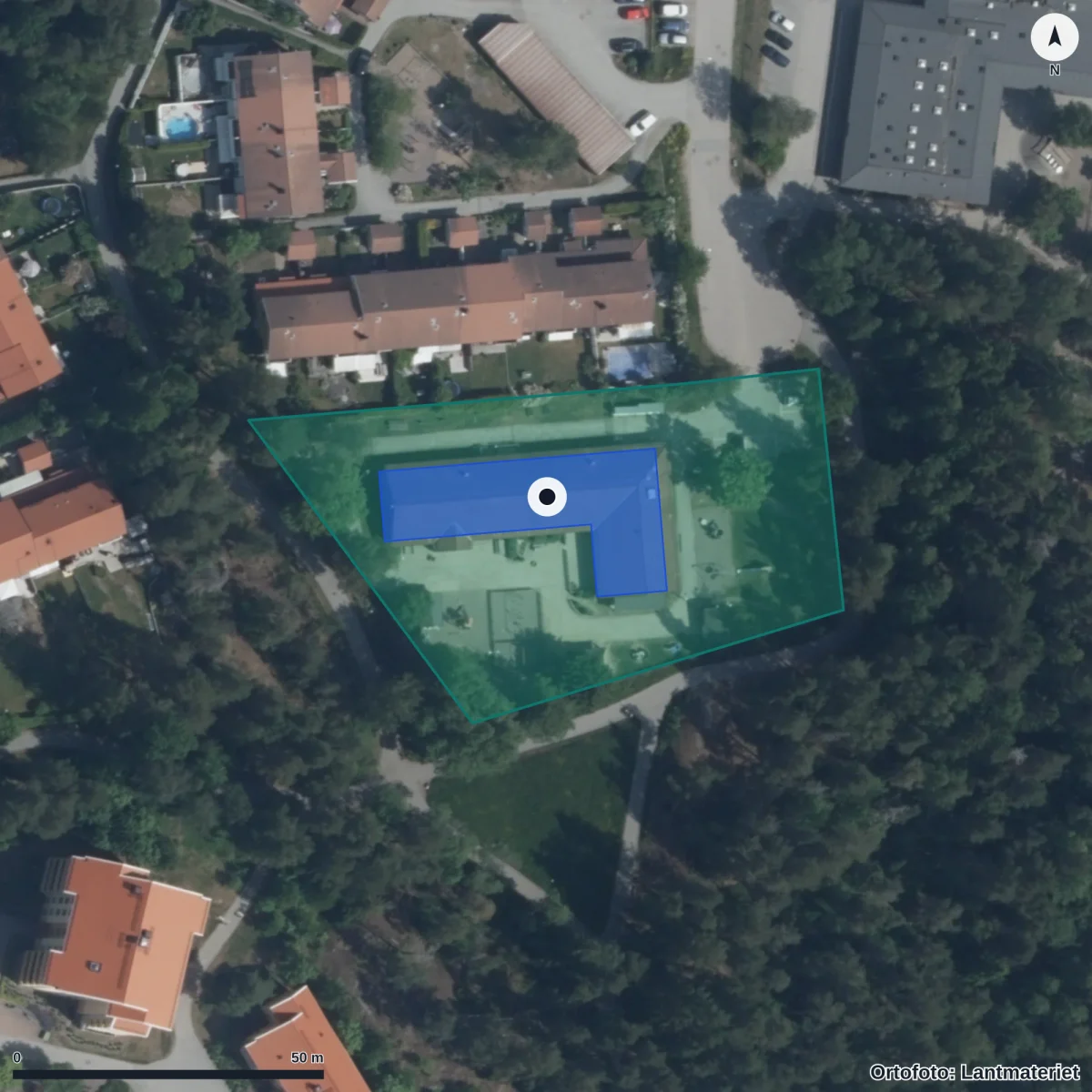 Flygbild över Hagnäs, ortofoto från Lantmäteriet