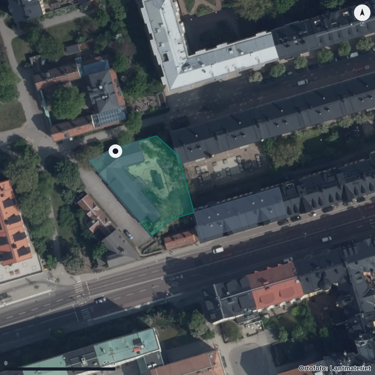 Flygbild över Förskolan Grönkulla, Pysslingen, ortofoto från Lantmäteriet