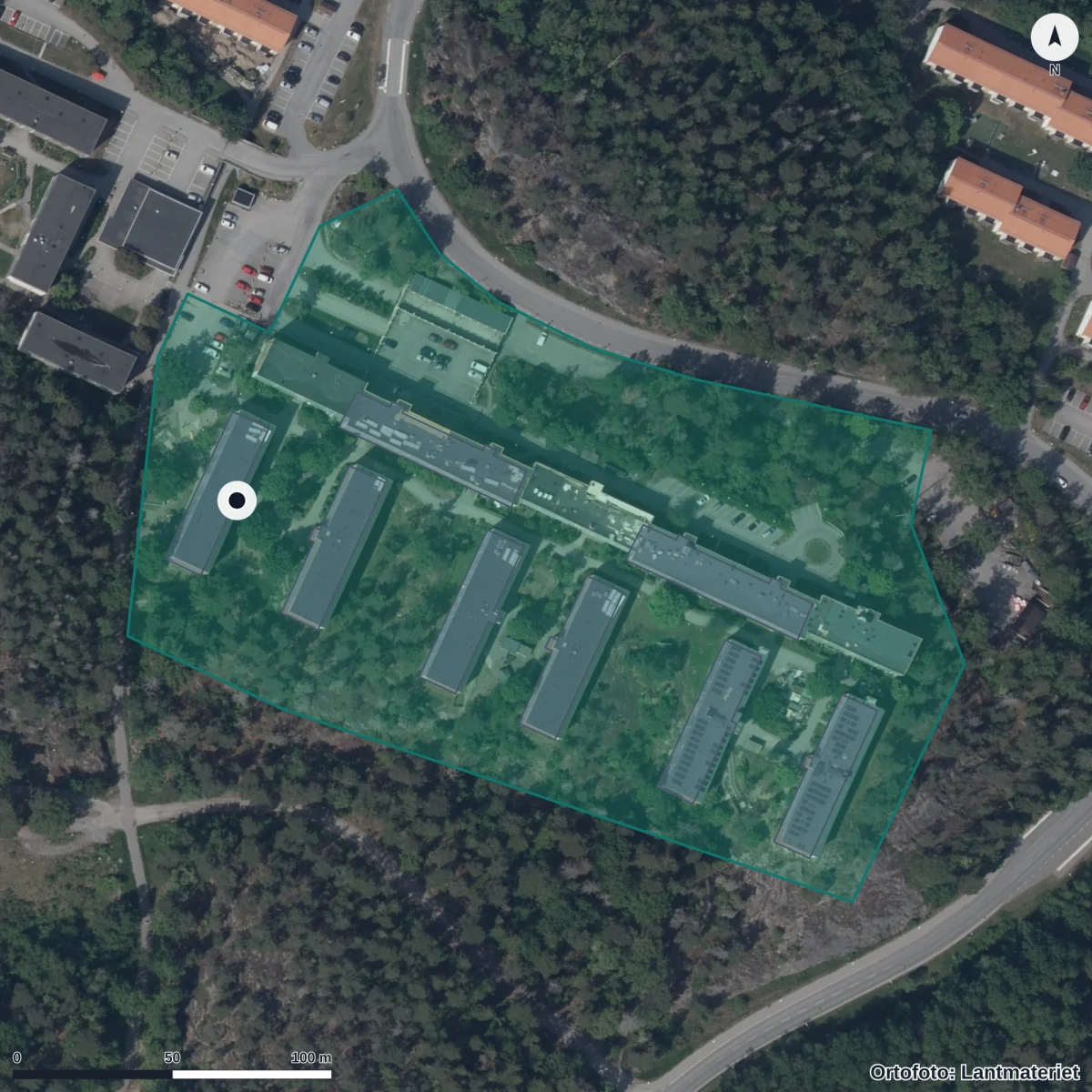 Flygbild över Arkipelagen, ortofoto från Lantmäteriet