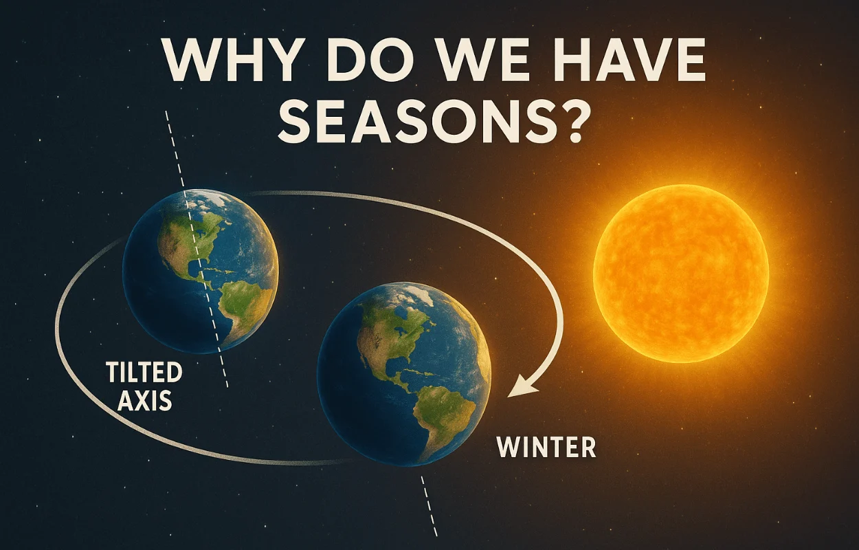 Diagram showing how Earth's tilt causes seasons