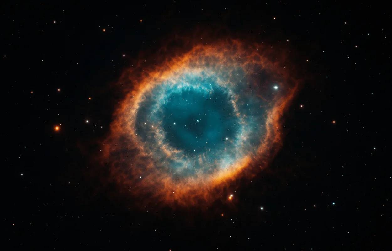 Beautiful colorful nebula with new stars forming inside
