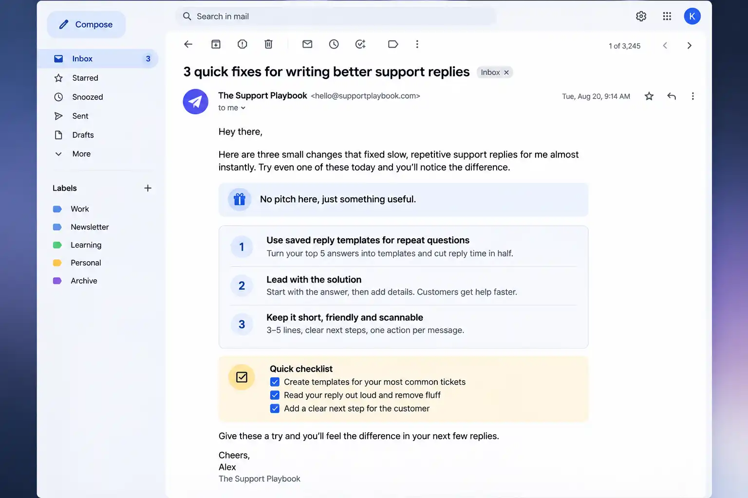 The Value-Add Email