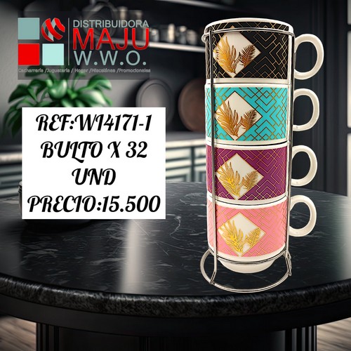 Setde Pocillo X 4 Figura Geometrica Y Hoj