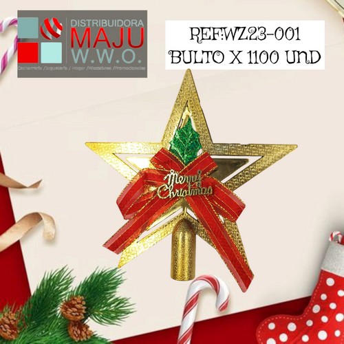 Estrella Para Arbol Moño Y Mensaje