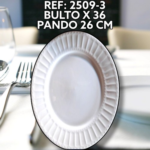 Plato Ceramico Blanco 26 Cm Borde En Reliev