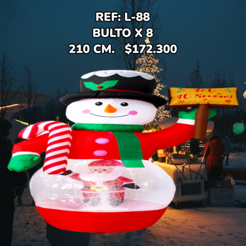 Muñeco De Nieve Con Letrero Inflable 210 Cm C