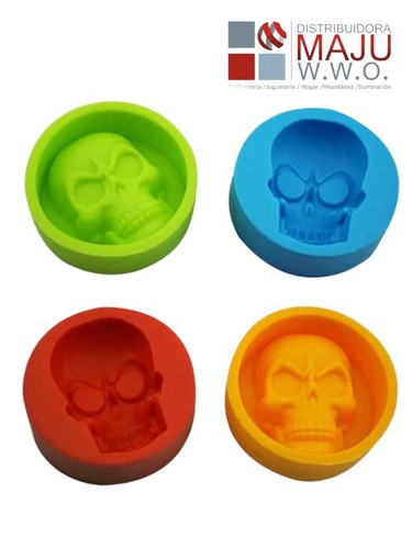 Molde De Hielo Calavera Cirular 6Cmx6Cm