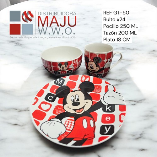 Vajilla Infantil 3 Set Mickey Mouse-250Ml-20