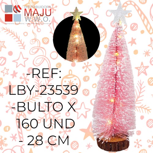 Lby-23539 Arbol Navideño De Escritorio Rosa Con Lu
