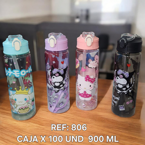 Botilo 800 Ml Redondo 4 Colores Personajes