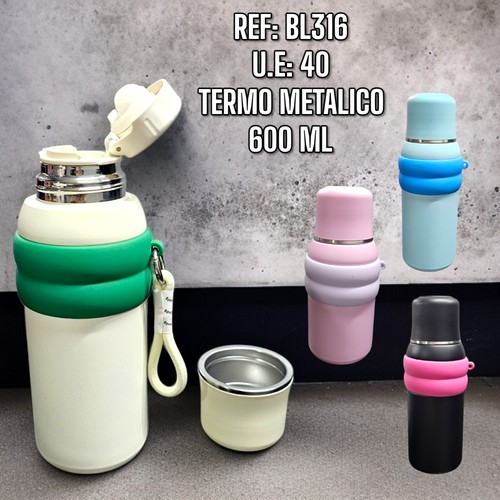 Botilo Metalico Con Agrradera Antiquemadas
