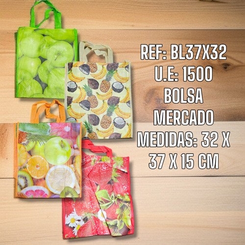 Bolsa Para Mercado Estampada Colores Vario