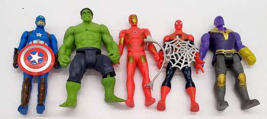 Muñecos Super Heroes En Bolsa X 5 Medianos