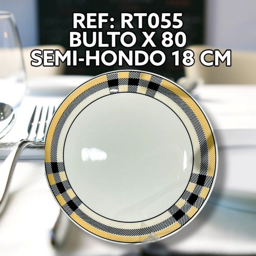 Plato Ceramica Semi Hondo Borde Burberry 18