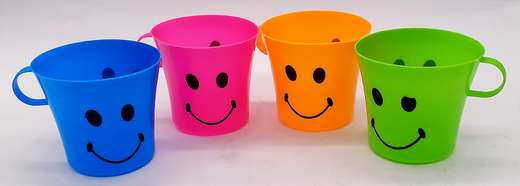 Set Vaso Carita Feliz Con Oreja Por 4