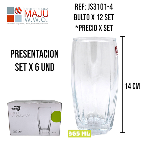 Js3101-4 Vaso Base Octogonal (Diamante) Caja X 6 P