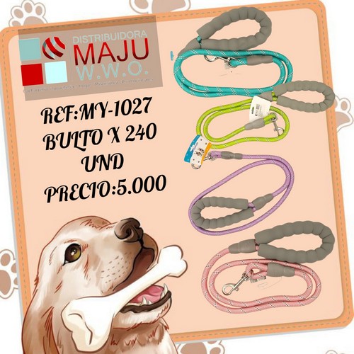 Lazo Para Mascota Con Agarradera Suave Col