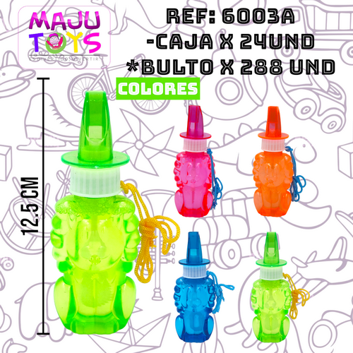 Burbujero Animal Con Pito Colores Neon Cajax
