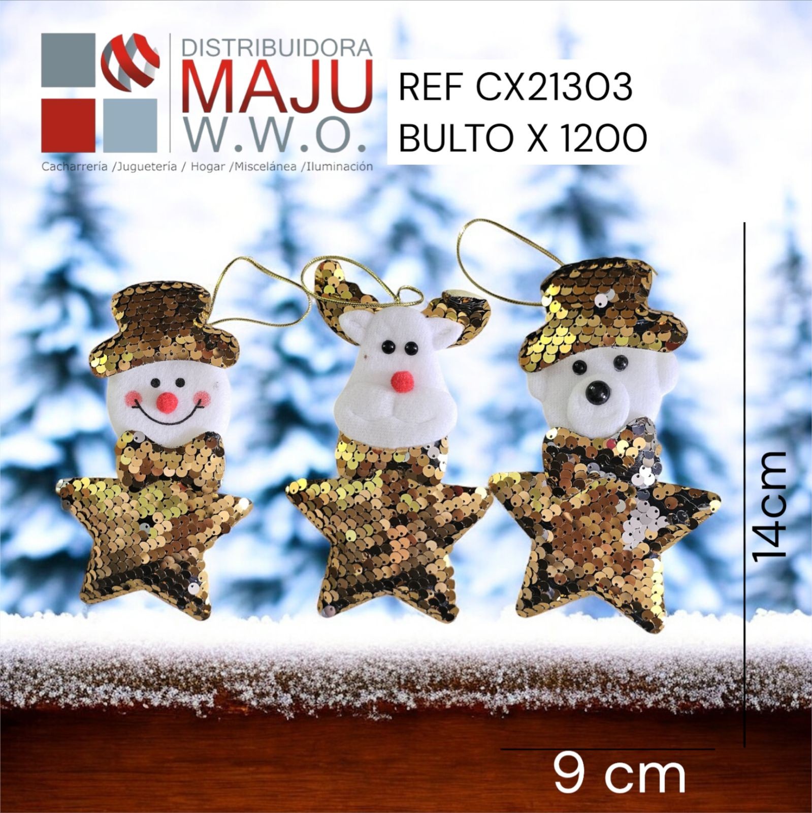 Decoracion Navideña Santa, Snowman, Reno Y
