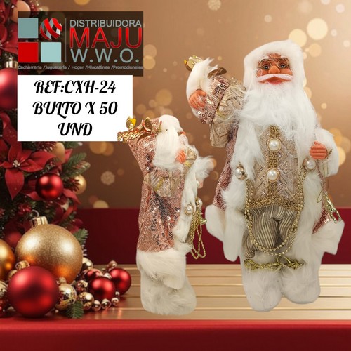 Papa Noel Elegante Peque?O De 30X27Cm