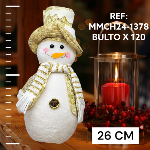 Muñeco De Nieve Para Mesa 26 Cms Blanc