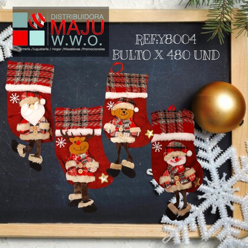 Botas Navideñas En Lona Roja De 30Cm