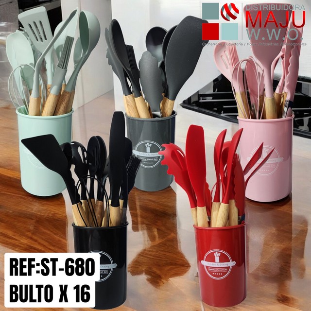 Cubiertos Para Cocina En Silicona Colores