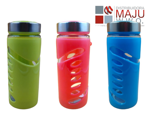 Botilo De Vidrio Con Protector Plastico Y Vis