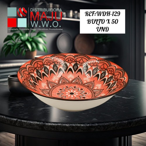 Plato Ceramico Redondo Para Sopa Mandalas