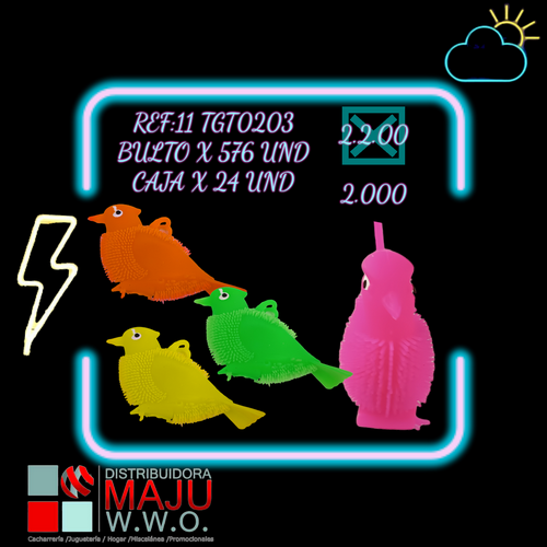 Tgt0202-Bolitron Con Luz Paloma Colores Varios