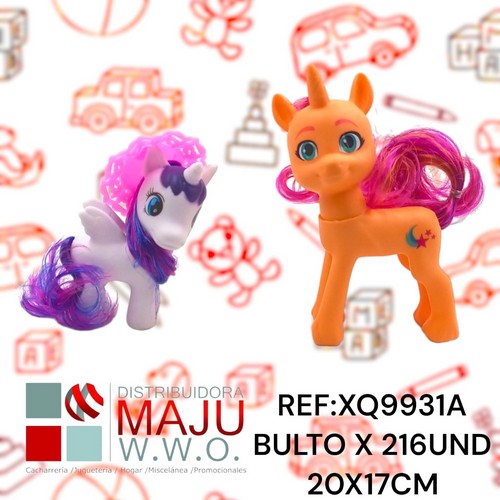Unicornios Con Cabellera En Caja X2Pcs 20
