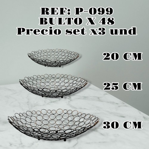 Set Frutera Alambre X 3 Diseño 30Cm 25 Cm 2