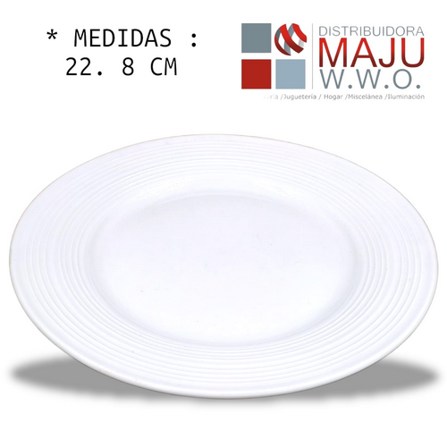 Plato Ceramico Pando Con Estrias Unicolor D