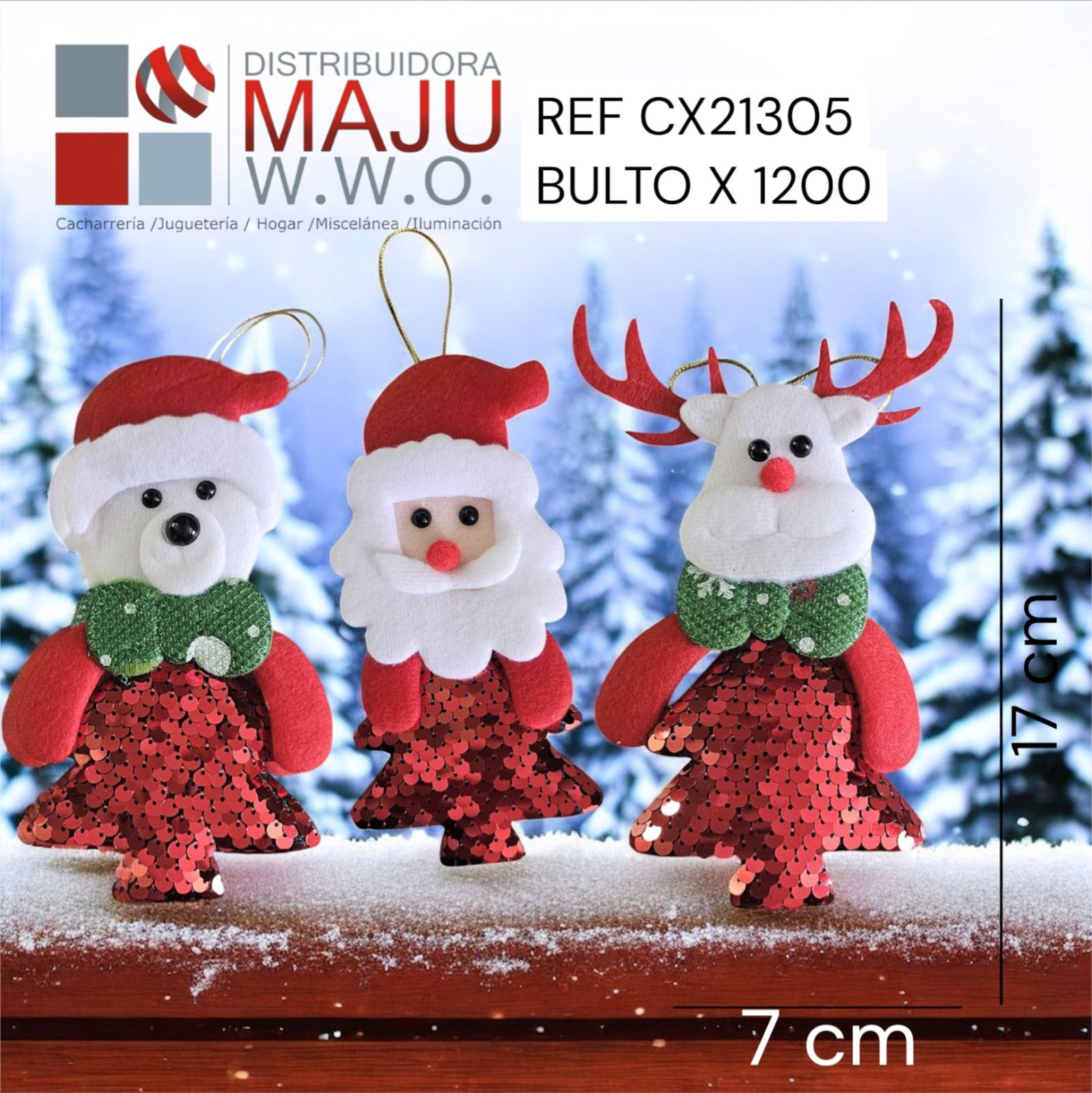 Muñeco Navideño Para Colgar Forma De Arbol